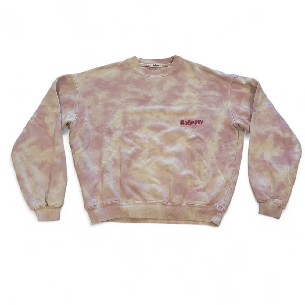 Madhappy Cream and Pink Tiedye Crewneck